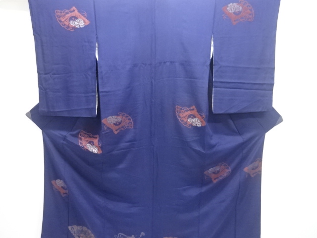 JAPANESE KIMONO / ANTIQUE KIMONO / TAISHO ROMAN STYLE / SILK / FOLDING FAN & GENJIGURUMA